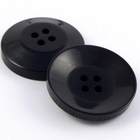 28mm Black Saucer Shape 4 Hole Coat Button