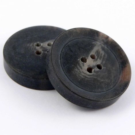 25mm Chunky Chocolate Brown Horn Effect 4 Hole Coat Button 