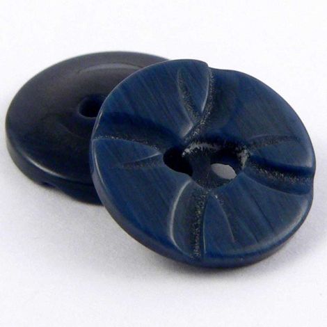 13mm Blue Ornate 2 Hole Shirt Button