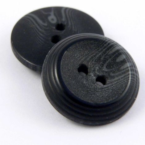 18mm Black & Grey Pyramid Rim 2 Hole Sewing Button 