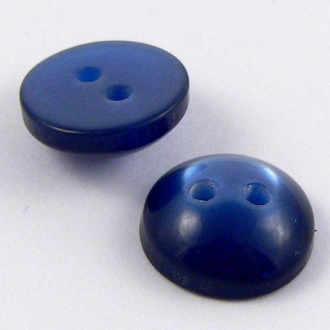 10mm Pearl Denim Blue 2 Hole Domed Sewing Button
