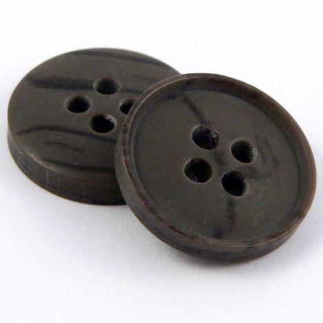 15mm Black & Brown 4 Hole Sewing Button 