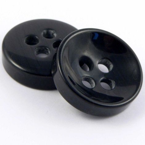 25mm Black Sunken 4 Hole Coat Button