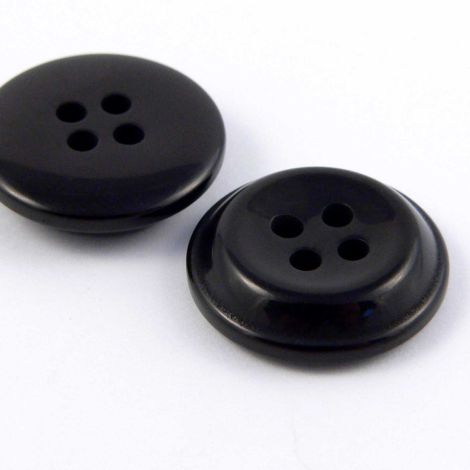 17mm Black Raised Middle 4 Hole Sewing Button