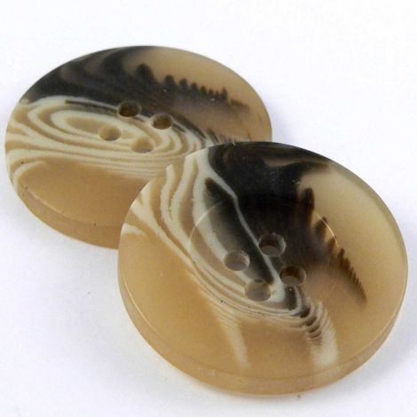 25mm Caramel Matt Horn Effect 4 Hole Coat Button