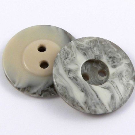 20mm Grey & Cream 2 Hole Sewing Button