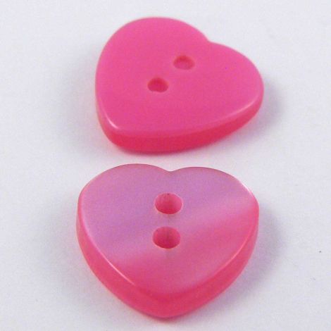 12mm Pearl Pink 2 Hole Heart Button