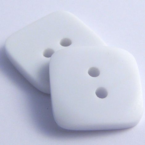 10mm White Matt Square Style 2 Hole Button