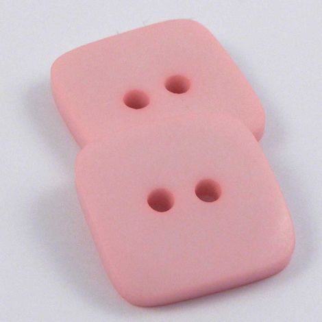 18mm Pale Pink Matt Square Style 2 Hole Button