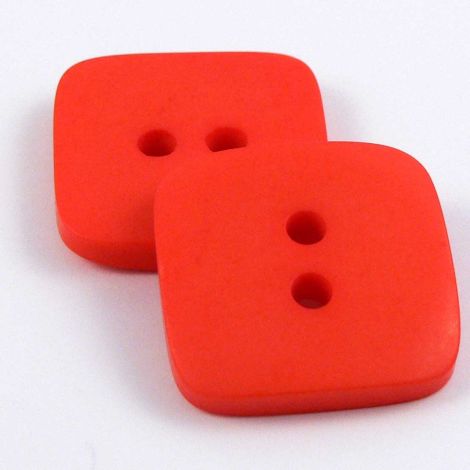 10mm Orange Matt Square Style 2 Hole Button