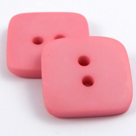 15mm Bubblegum Pink Matt Square Style 2 Hole Button