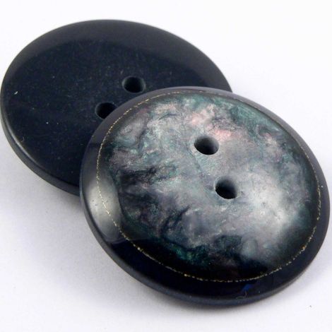 25mm Iridescent & Black 2 Hole Coat Button