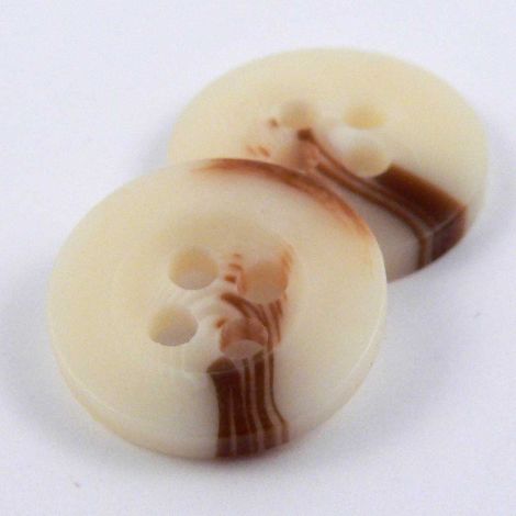 14mm Ivory and Rust 4 Hole Sewing Button