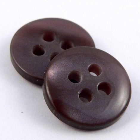 11mm Dark Aubergine/Brown Pearl 4 Hole Sewing Button