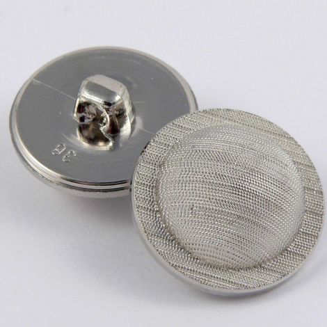 20mm Textured Silver Domed Shank Suit Button