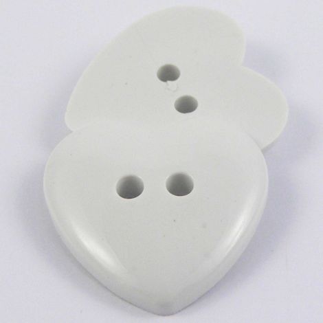 29mm White Heart 2 Hole Button