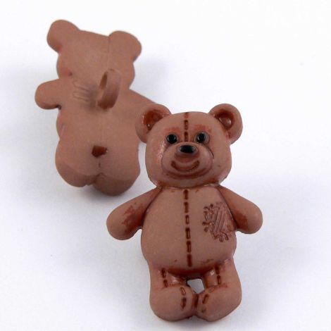 19mm Brown Cute Teddy bear Shank Button 