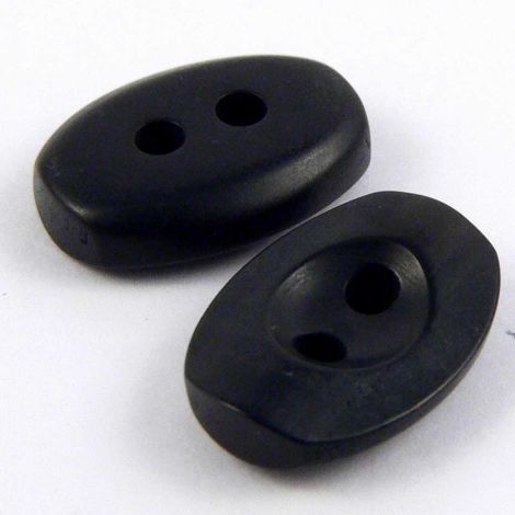 12mm Black Pearl Oval 2 Hole Shirt Button 