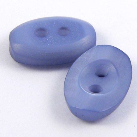 12mm Blue Pearl Oval 2 Hole Shirt Button 