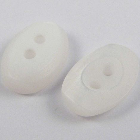 12mm White Pearl Oval 2 Hole Shirt Button 