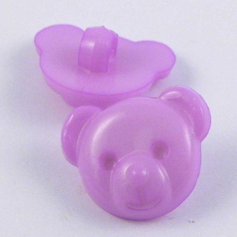 15mm Lilac 3D Teddy Bear Shank Button