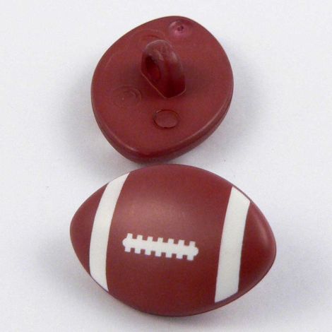 14mm Brown American Football Shank Button