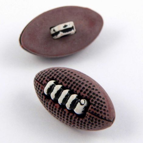 11mm Brown Rugby Ball Shank Button