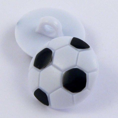 18mm Black & White Football Shank Button