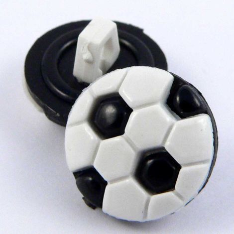 13mm Black & White Football Shank Button