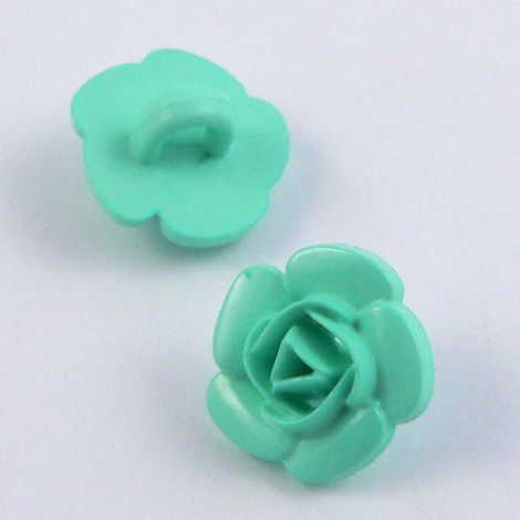 11mm Mint Green Flower Shank Sewing Button 