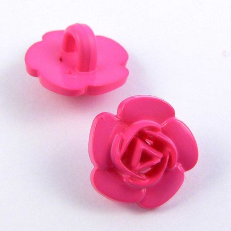 11mm Cerise Pink Flower Shank Sewing Button 