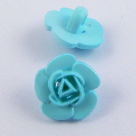 11mm Turquoise Flower Shank Sewing Button 