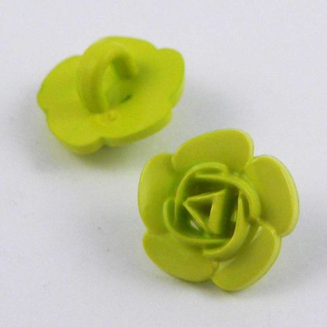 11mm Lime Green Flower Shank Sewing Button 