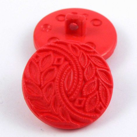 20mm Red leaf design Shank Sewing Button