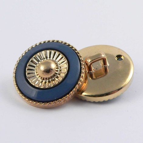 21mm Teal & Gold Ornate Shank Sewing Button
