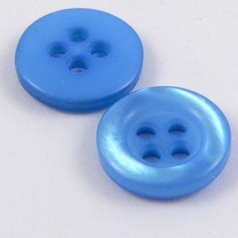 11mm Pearl Sky Blue 4 Hole Shirt Button