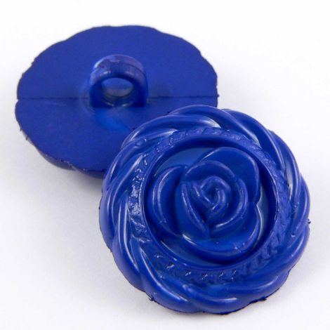 21mm Royal Blue Flower Domed Shank Suit Button