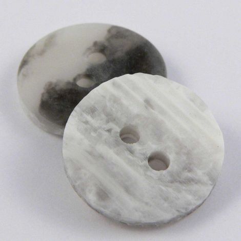 18mm White & Grey Stone 2 Hole Sewing Button