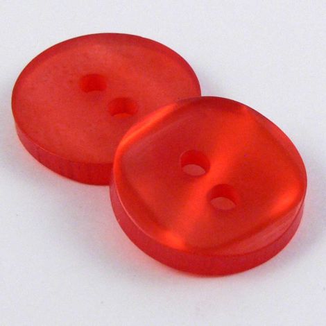 14mm Pearl Red 2 Hole Round Square Sewing Button