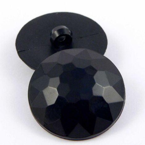 18mm Black Faceted Domed Shank Sewing Button