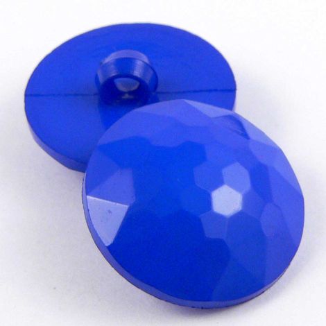 18mm Royal Blue Faceted Domed Shank Sewing Button