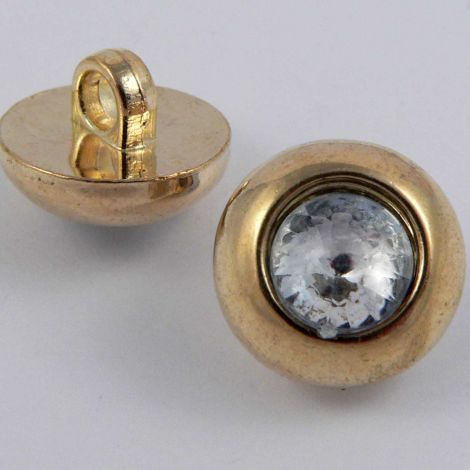 15mm  Gold & Diamante Shank Sewing Button