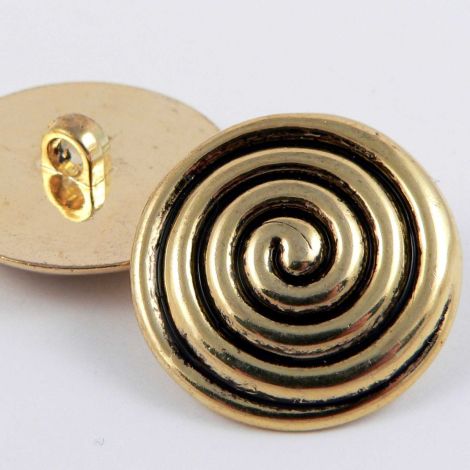 27mm Gold Swirl Shank Coat Button