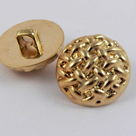 22mm Gold Basket Weave Shank Coat Button