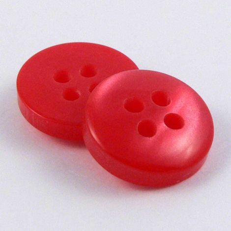 13mm Red Pearl 4 Hole Shirt Button 