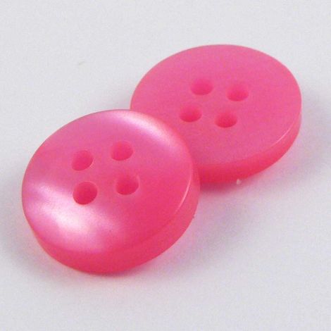 13mm Hot Pink Pearl 4 Hole Shirt Button 