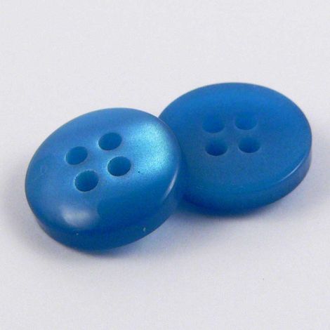 13mm Teal Blue Pearl 4 Hole Shirt Button 