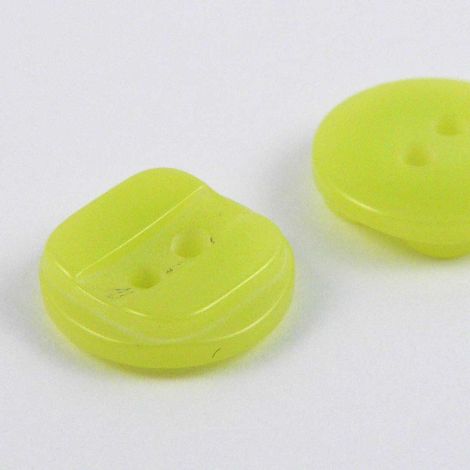 11mm Lime Green Square Cut-Out 2 Hole Shirt Button 