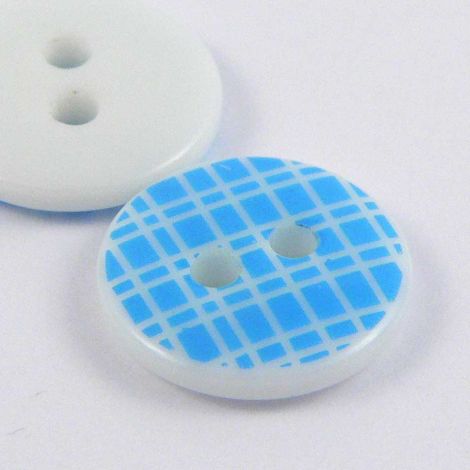 13mm Turquoise Contemporary Print 2 Hole Sewing Button