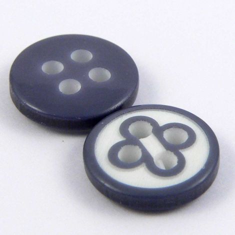 12mm Grey & White Criss Cross 4 Hole Shirt Button